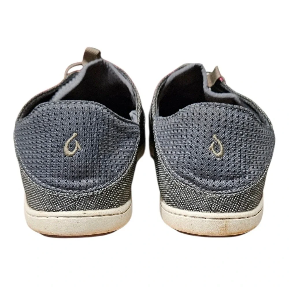 OluKai Nohea Moku Mens 9 Gray Mesh Boat Shoes Sneakers Casual Comfort 10283-2610